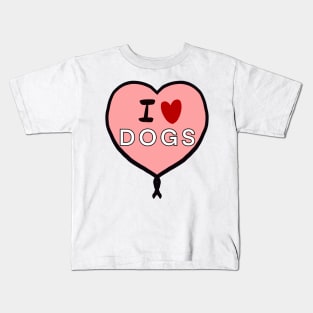 I love dogs in heart shape for dog lovers Kids T-Shirt